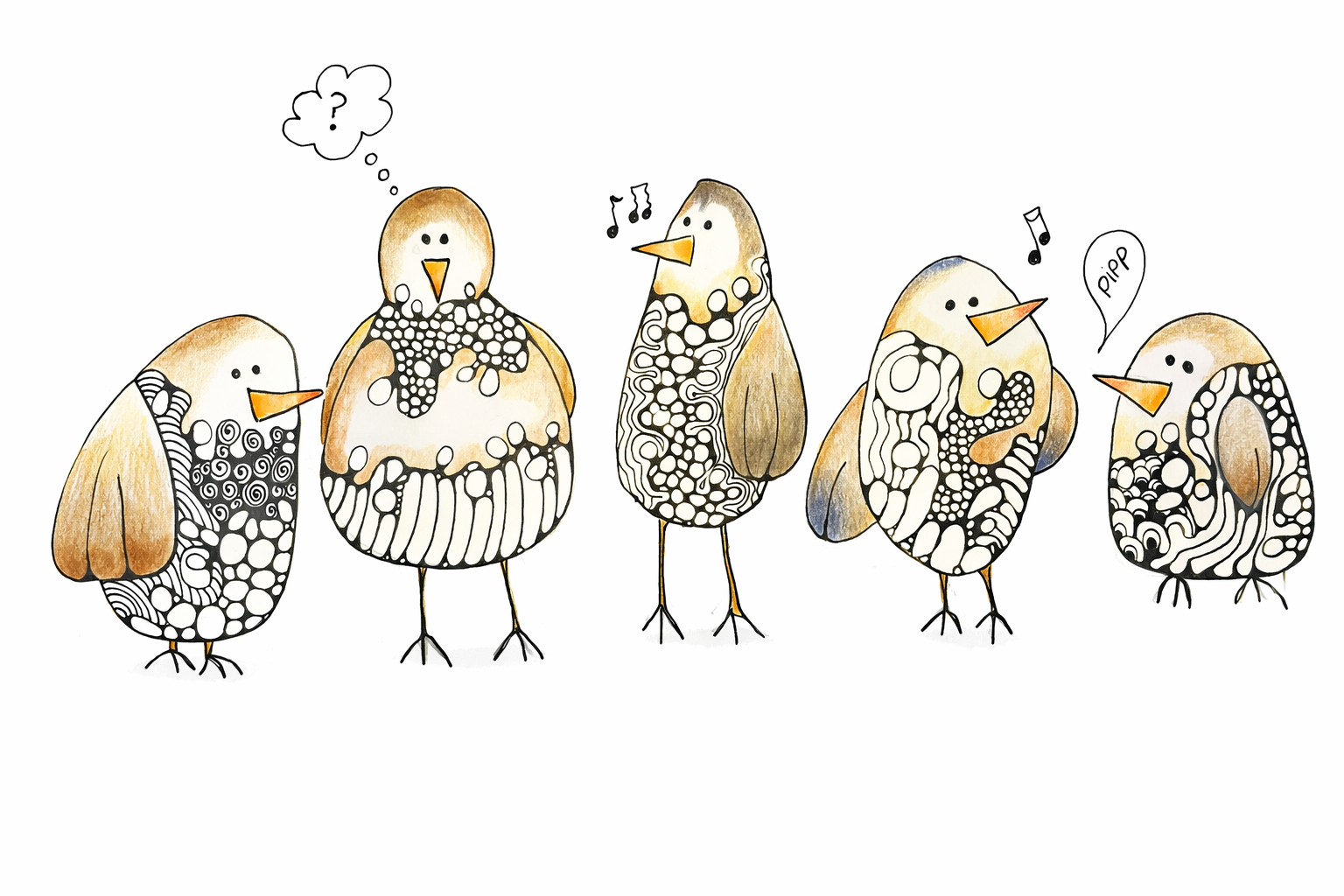 Bird talk 🐦🎶- Dobbeltsidig A6 kort med konvolutt