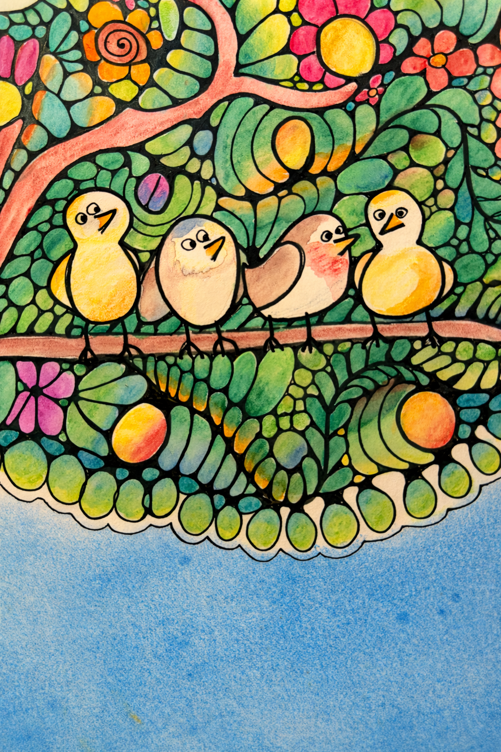 Bird flock 🐦- Dobbeltsidig A6 kort med konvolutt