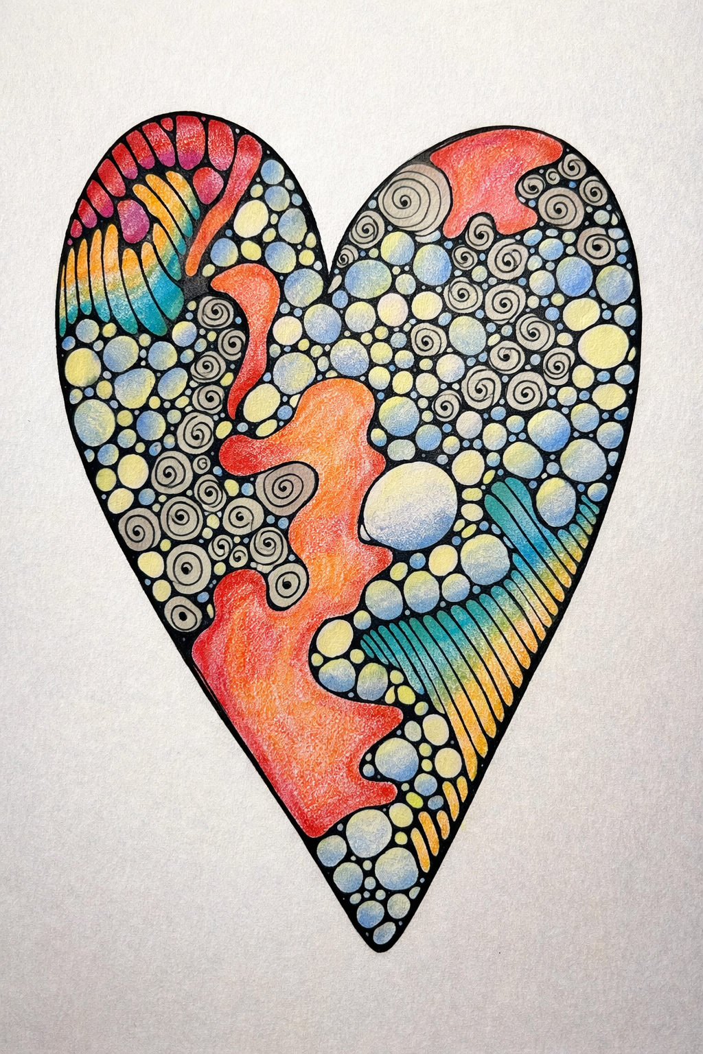 Heart «bubbly» ♥️ - Dobbeltsidig A6 kort med konvolutt