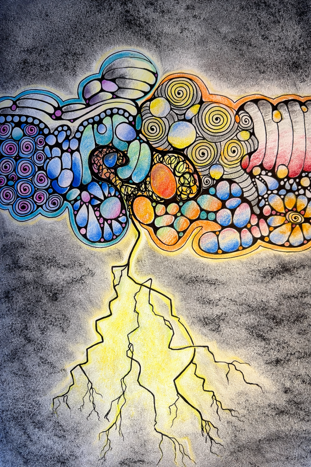 Cloud «thunder» 🌩️ - Dobbeltsidig A6 kort med konvolutt