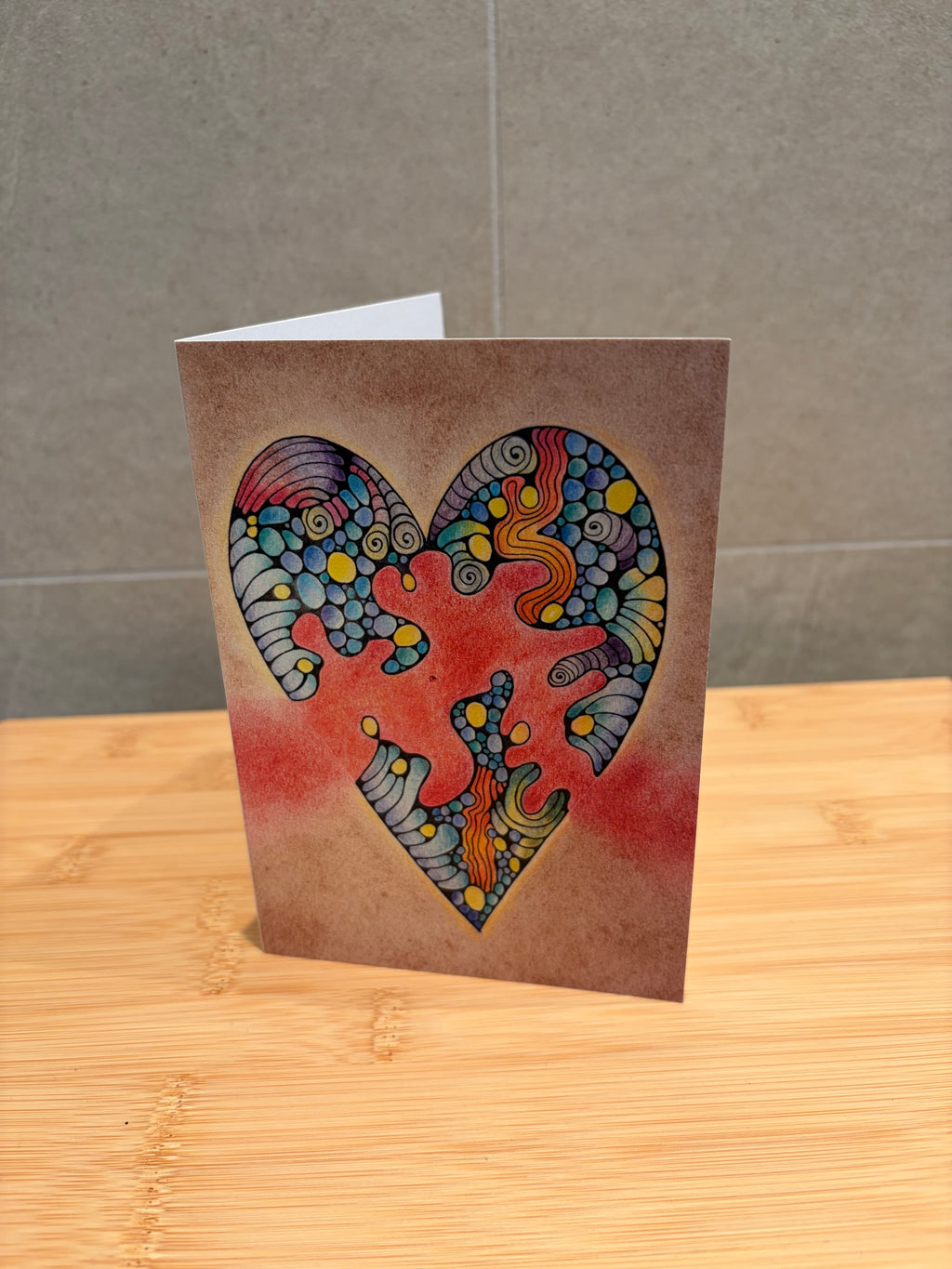 Heart «open» ♥️ - Dobbeltsidig A6 kort med konvolutt