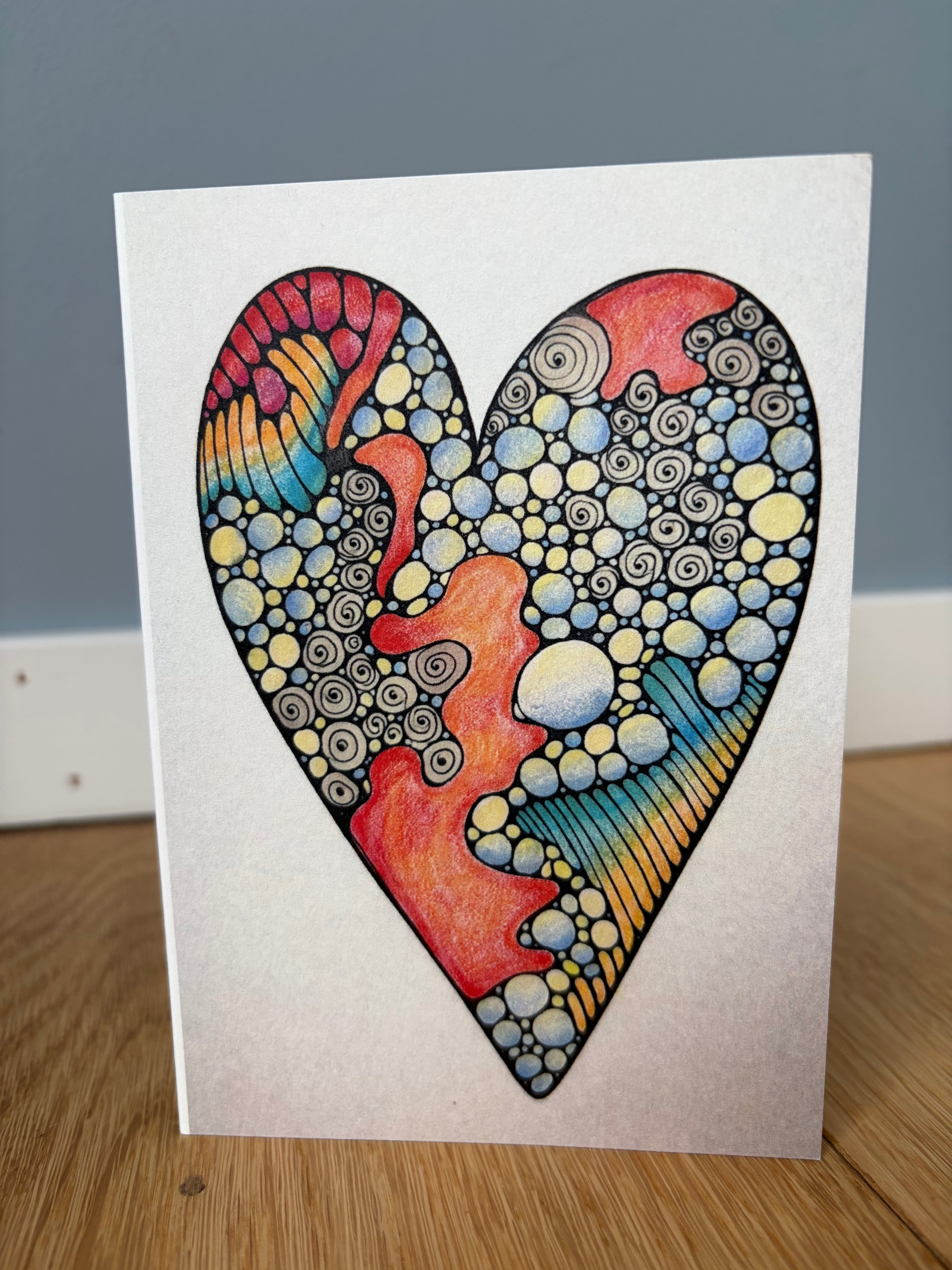 Heart «bubbly» ♥️ - Dobbeltsidig A6 kort med konvolutt