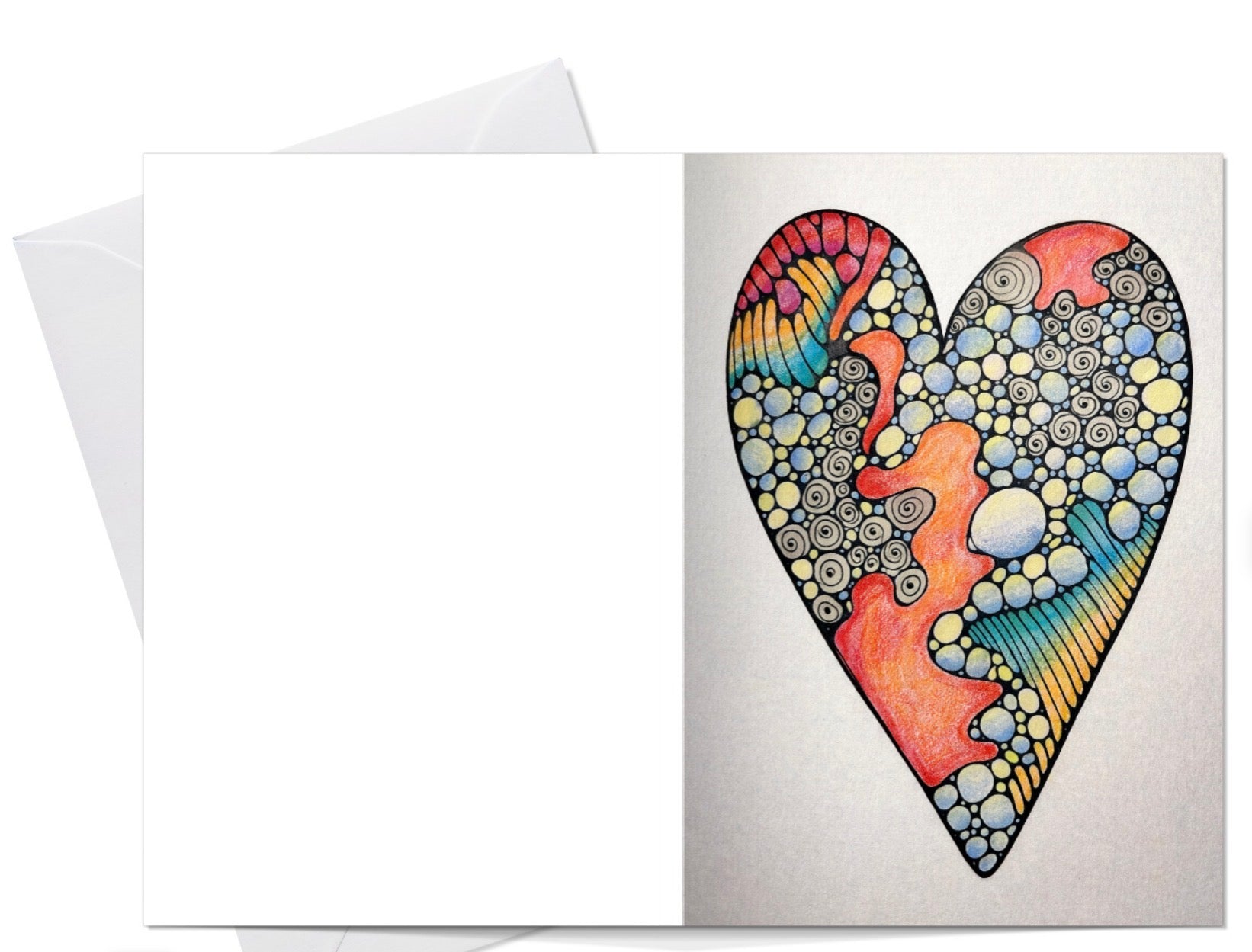 Heart «bubbly» ♥️ - Dobbeltsidig A6 kort med konvolutt