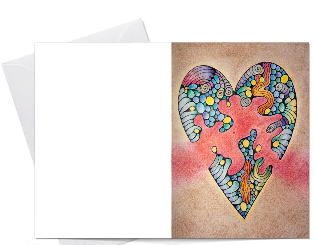 Heart «open» ♥️ - Dobbeltsidig A6 kort med konvolutt
