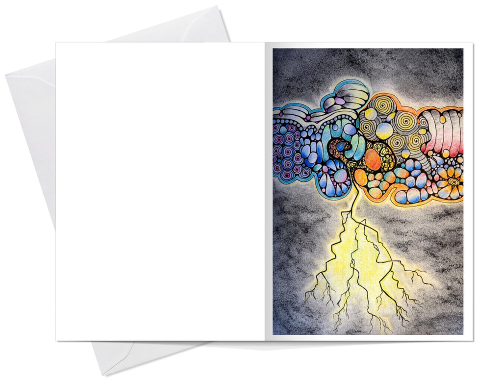 Cloud «thunder» 🌩️ - Dobbeltsidig A6 kort med konvolutt