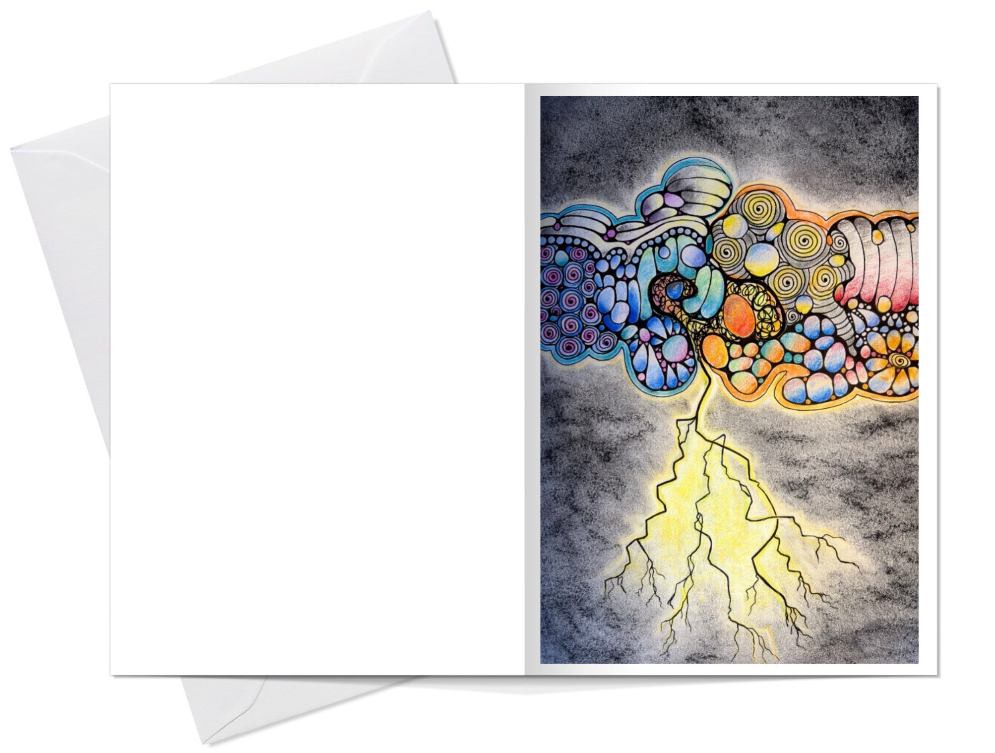 Cloud «thunder» 🌩️ - Dobbeltsidig A6 kort med konvolutt