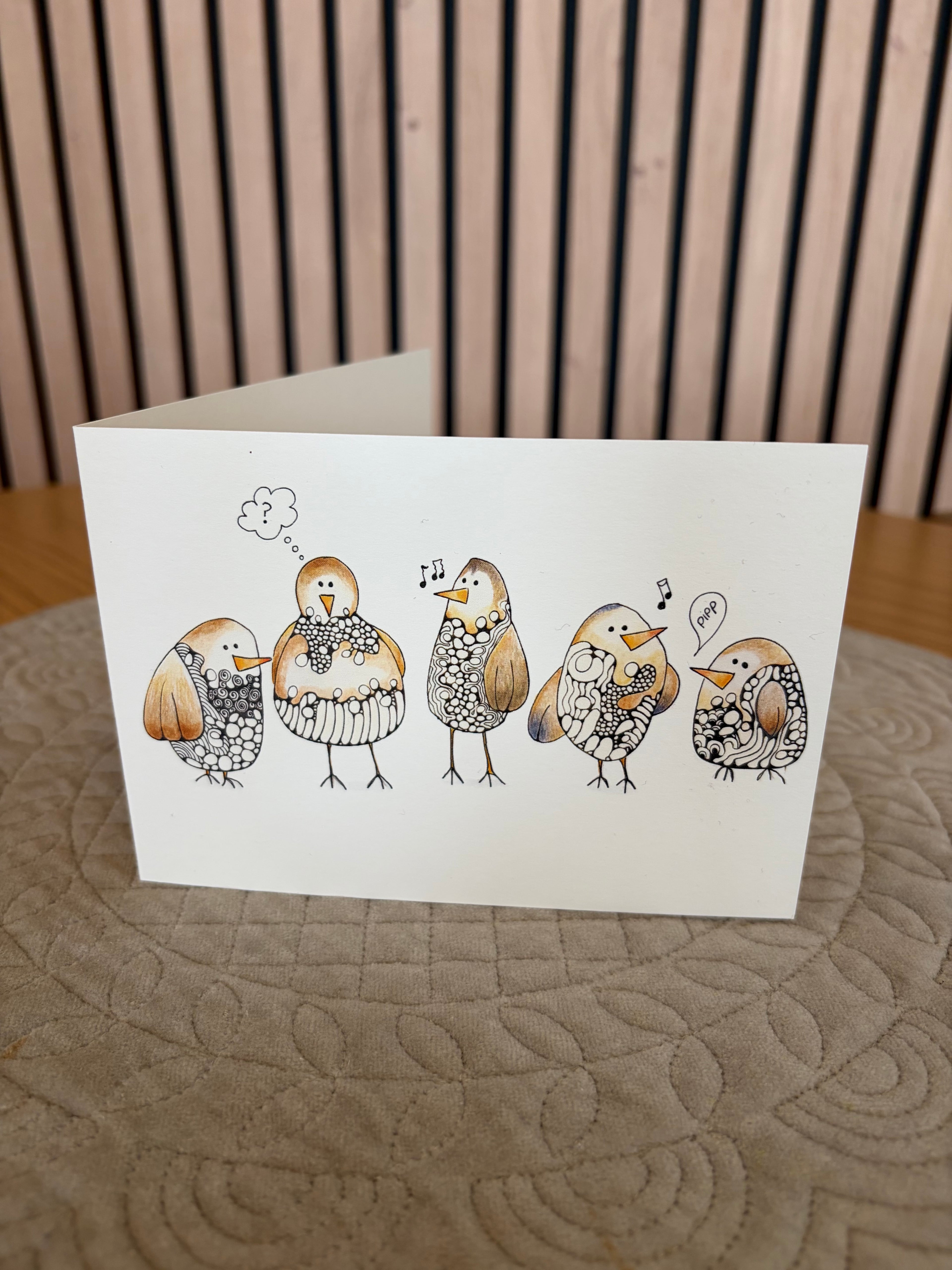 Bird talk 🐦🎶- Dobbeltsidig A6 kort med konvolutt