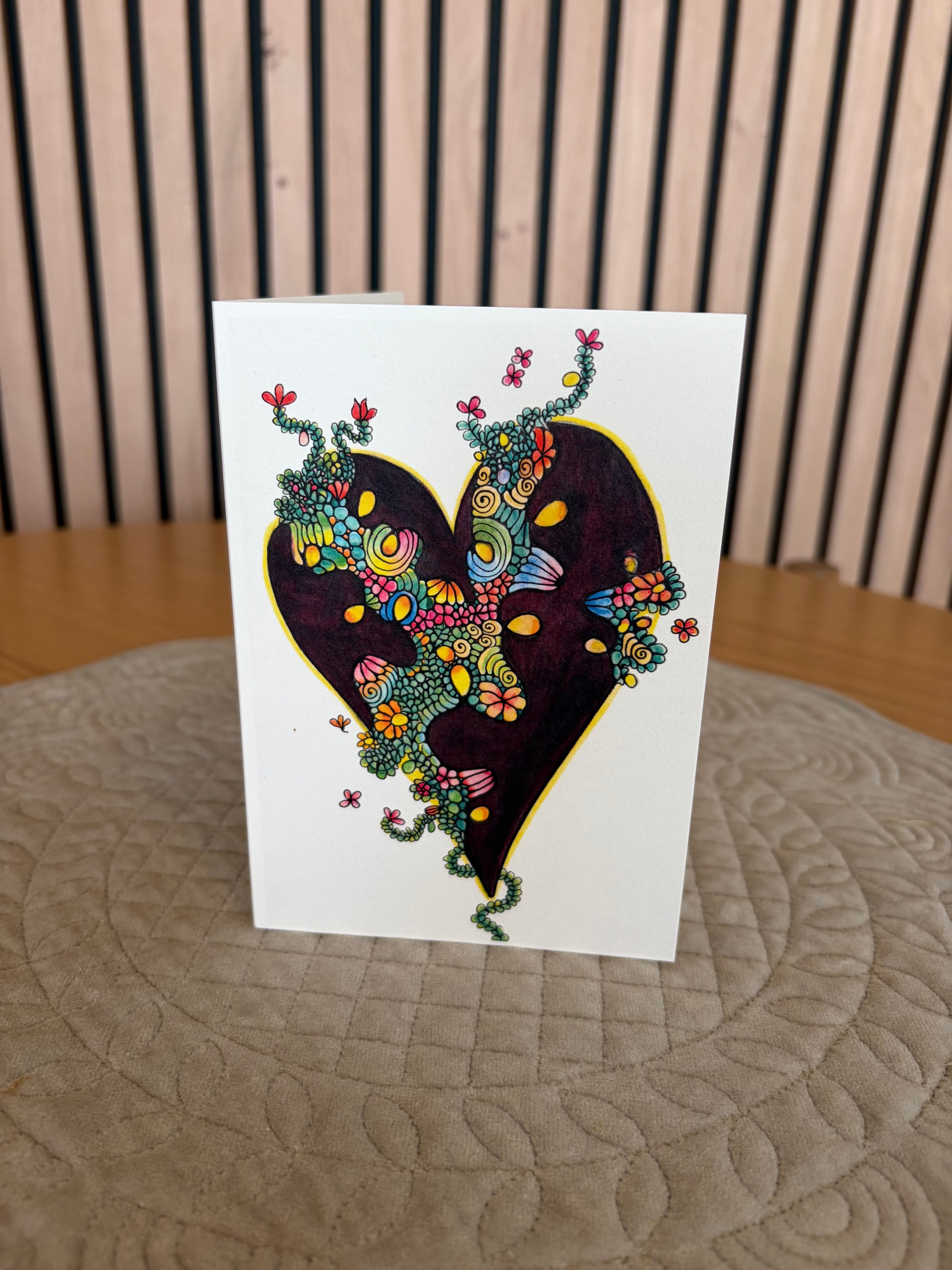 Heart «new life» ♥️ - Dobbeltsidig A6 kort med konvolutt